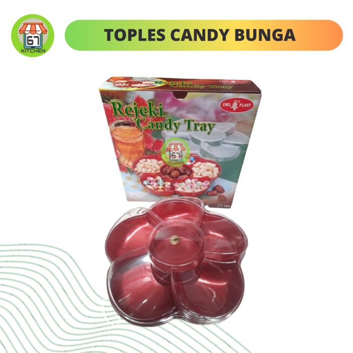 Toples Bunga 6 Sekat / Candy Tray / Toples Rejeki / Toples Lebaran
