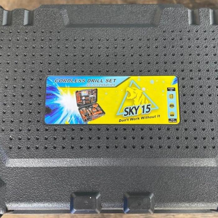 SKY 15 TOOLSET TOOLKIT TOOLBOX SET 120 PCS / BOR CAS BATERAI COEDLESS SET PERKAKAS