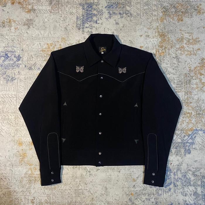 NEEDLES PIPING COWBOY JACKET DOUBLE POLY CLOTH - BLACK