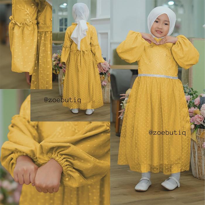 Zoe.butiq zoe77 kinan kid - Gamis anak perempuan tanggung lebaran 2024 model gamis terbaru mewah ele