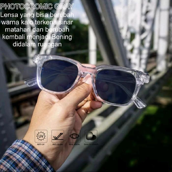 Kacamata Vincent Photocromic Frame+Lensa Minus/Normal/Cyilinder Antiradiasi UV GM8293