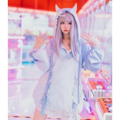 【AiVii】HOODIE JAKET TENSHI KAWAII KEI HORN