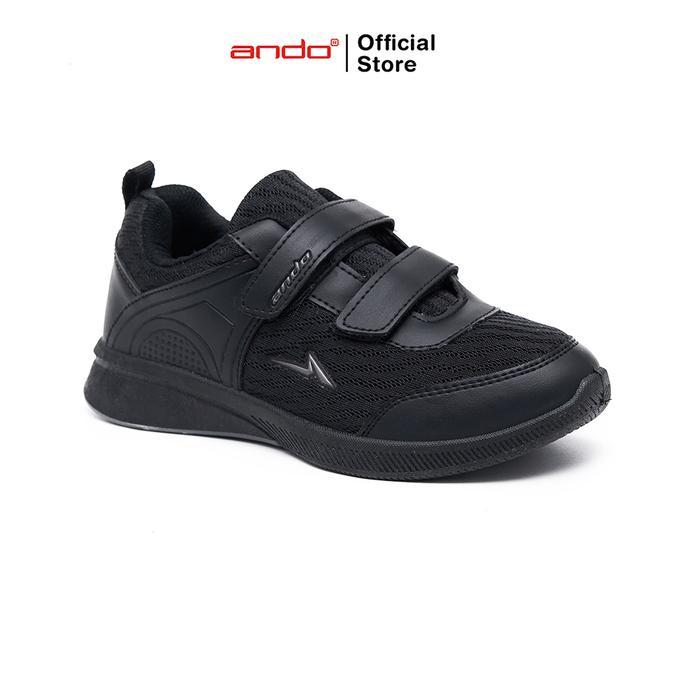 Ando Official Sepatu Sneakers Adrina V Remaja - Hitam/Hitam