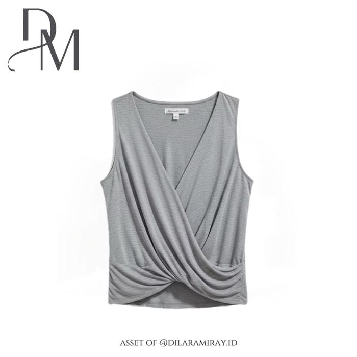 Abercrombie & Fitch Basic Twisted Knot Blouse (Size: M) Sleeveless Tops / Atasan Tanpa Lengan Wanita