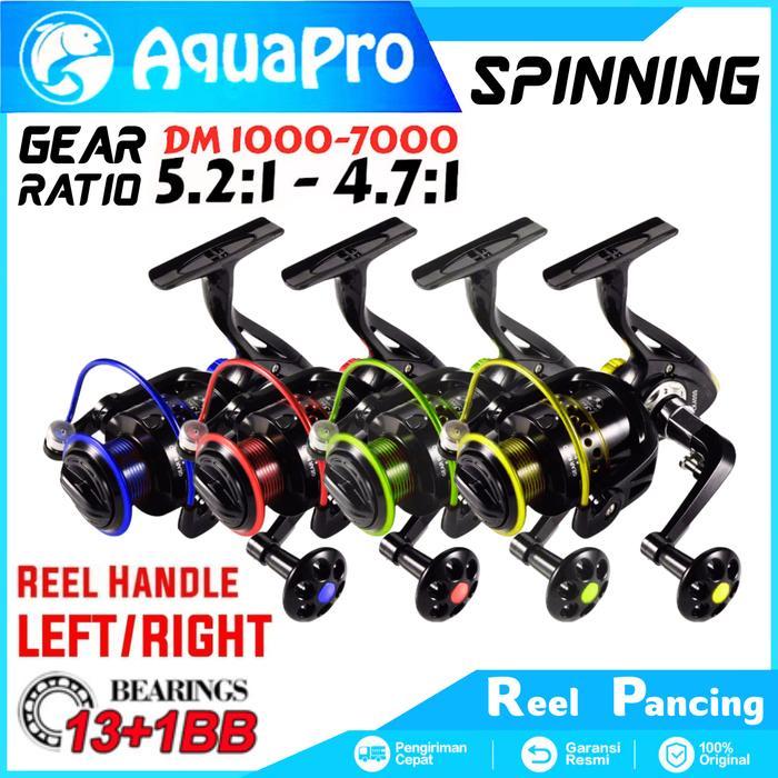 new - reel pancing spinning aquapro series dm1000-7000 gear ratio 5.2:1 metal color 13 ball bearing 