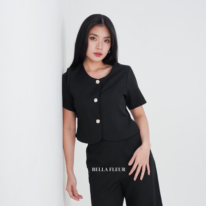 [Bella Fleur] Liora Petal Blouse | Atasan Wanita Flower Detail | Blouse Feminin Romantic | Cocok Nga