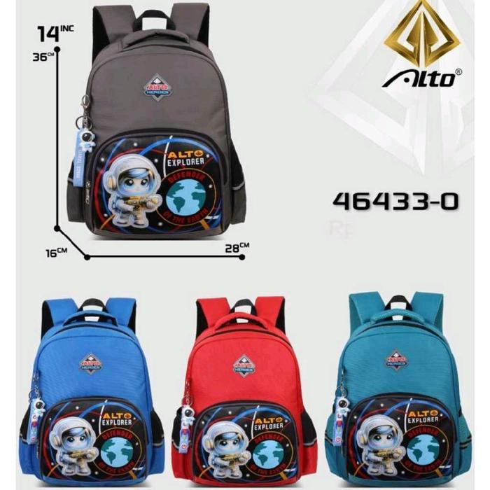 Ras ransel anak sekolah cowok Alto astronot ukuran sedang cocok untuk anak TK dan SD Air Machine Bot