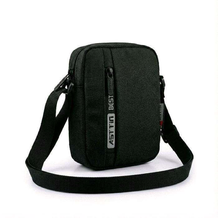 [Itjen] Sling Bag Asttin Original Tas Selempang Pria Wanita Bahan Dolby Lotto Slingbag Polos Hitam
