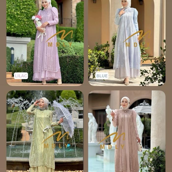 Gamis My Dly premium koleksi Bhadshopbutik Mdly gamis Muslim Wanita Dress Lebaran Mewah Remaja Dewas