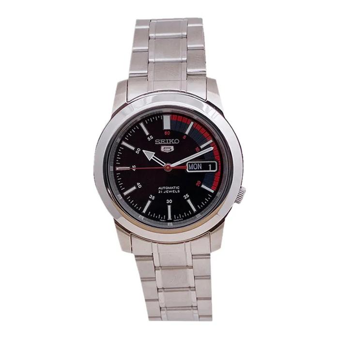 Jam Tangan Pria Seiko 5 SNKK31K1 Automatic Black Dial Stainless Steel Strap