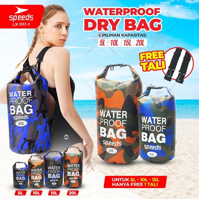 SPEEDS Tas Anti Air Renag Pantai Waterproof Dry Bag Ransel Selempang Pelampung 017-1
