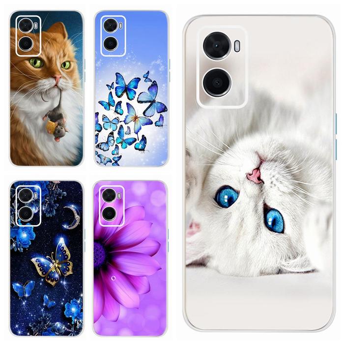 For OPPO A36 A76 A96 Case Cute Cat Butterfly Silicone Soft Slim
