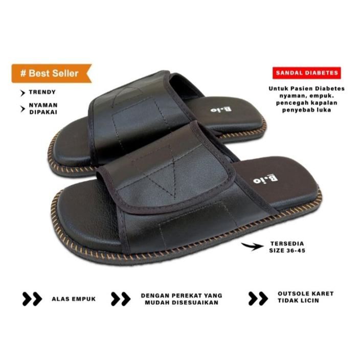 Sandal Diabetes Slop Anti Air Empuk Bantalan Tebal