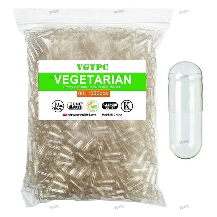 VGTPC 1000PCS Size 00 Vegetarian HPMC Capsules - Kosher Halal HPMC