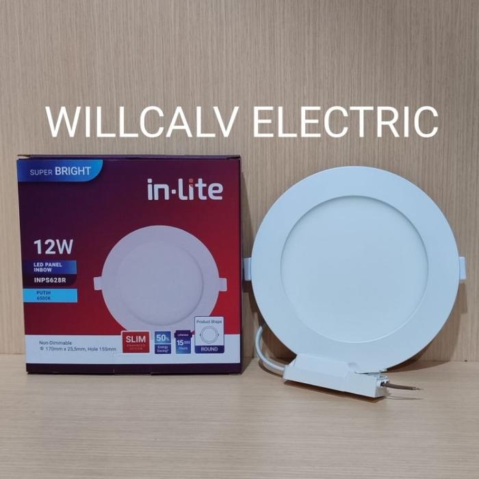 Lampu panel Inlite 12W 6500K cahaya putih / Lampu downlight led Panel Inlite 12W 6500K cahaya putih