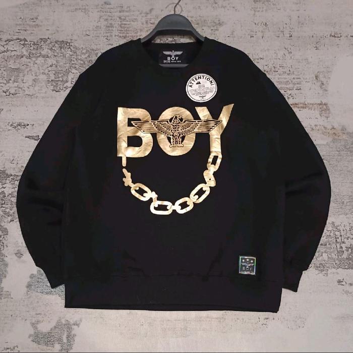 crewneck Boy LONDON logo gold