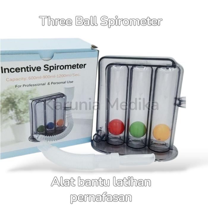 Three Ball Spirometer Alat Bantu Latihan Pernafasan