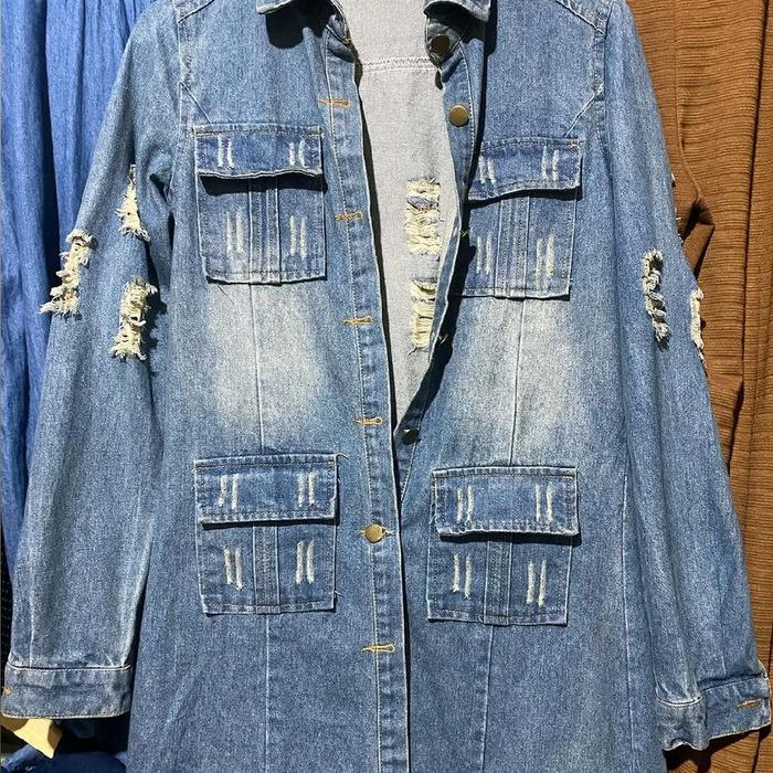 Jaket Crop jeans Second wanita