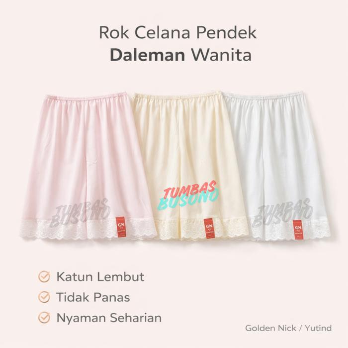 Golden Nick / Yutind Androk Pendek Dalam Celana Wanita Under Rok Bahan Halus Tebal Adem Size M L XL