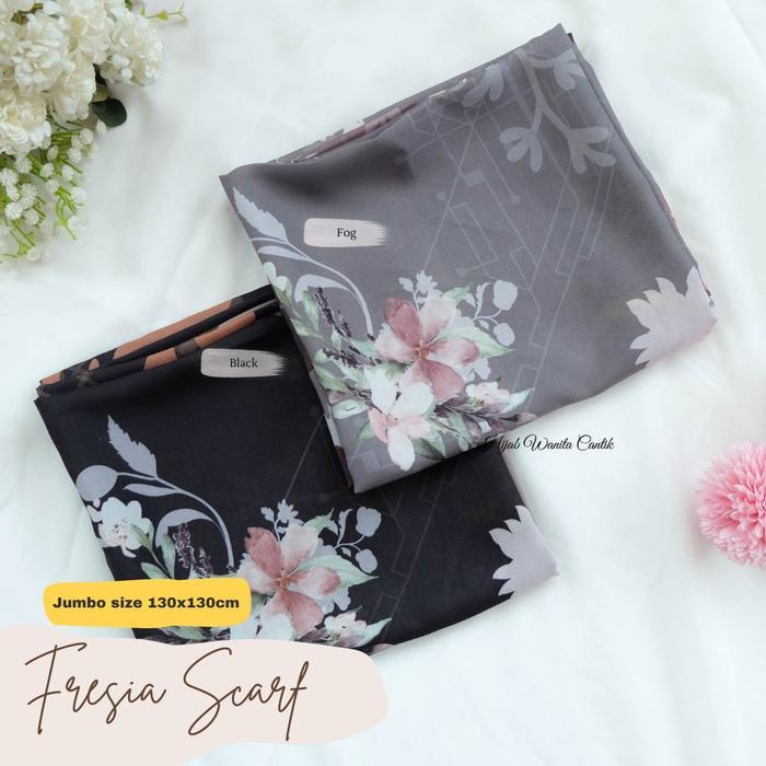 HIRA - Hijabwanitacantik - Fresia Scarf Polycotton Jumbo | Hijab Printing Segi Empat Scarf Jumbo