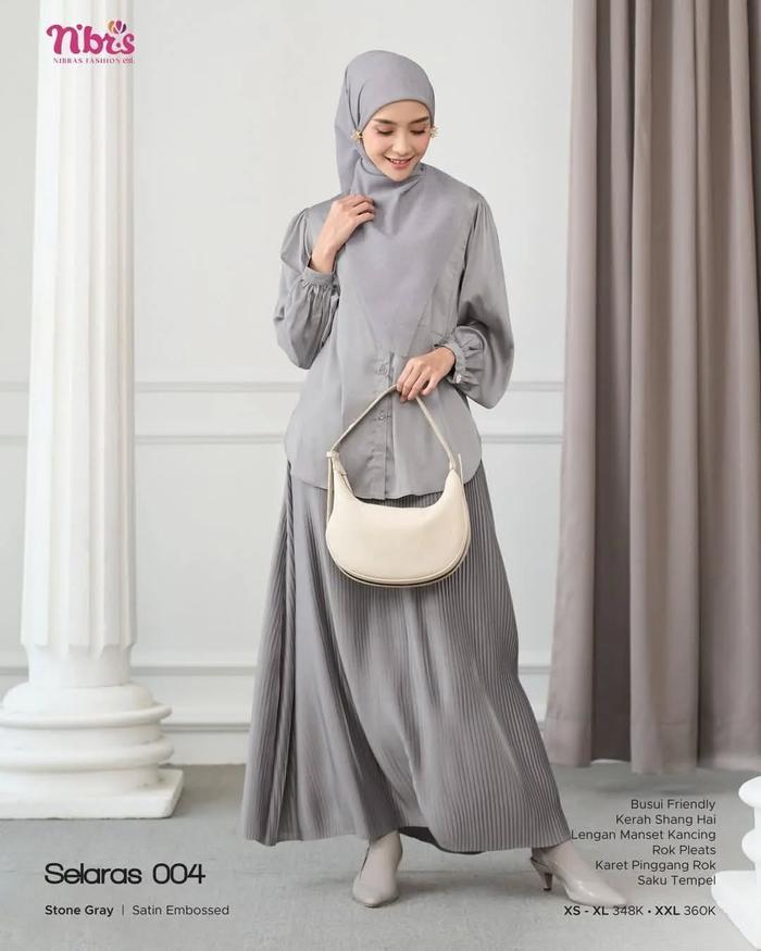 NIBRAS - Selaras 004 - Setelan Wanita Dewasa - Atasan dan Rok Wanita Simple