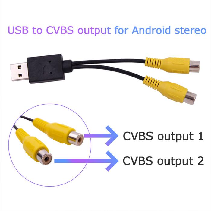 USB to CVBS Video Output Adapter to RCA Interface Cable USB Input 2