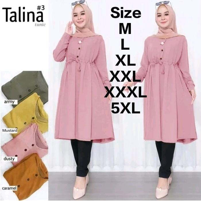 Talina Tunik Katun Rayon Twill Tunik Wanita Terlaris Baju Tunik Umpak 2024 jumbo