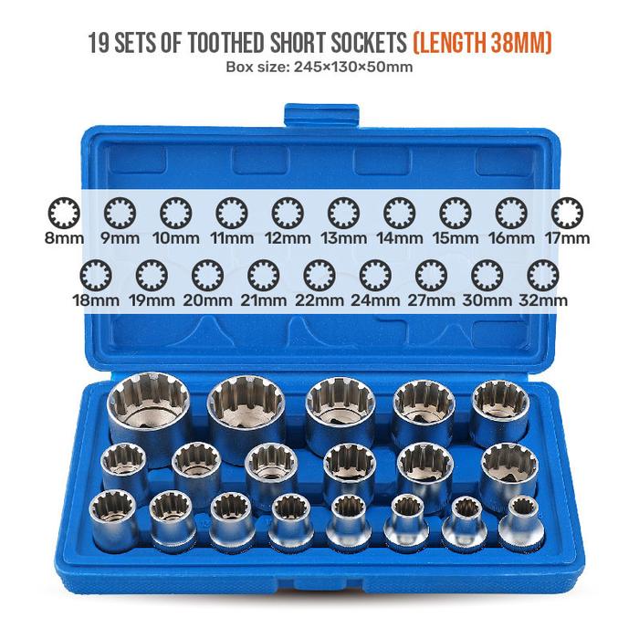 Torx Socket Wrench Set Gear Lock Socket Hex Torx Splined Bit Socket