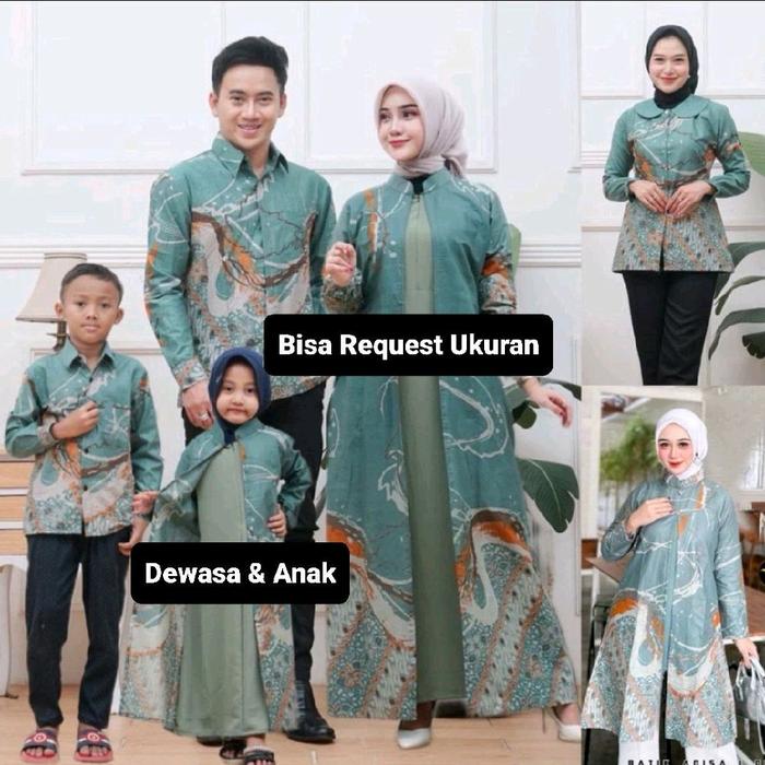 BAJU SERAGAM BATIK COUPLE GAMIS PASANGAN SARIMBIT KELUARGA CUSTOM ANAK & JUMBO / ATASAN KEMEJA PRIA 