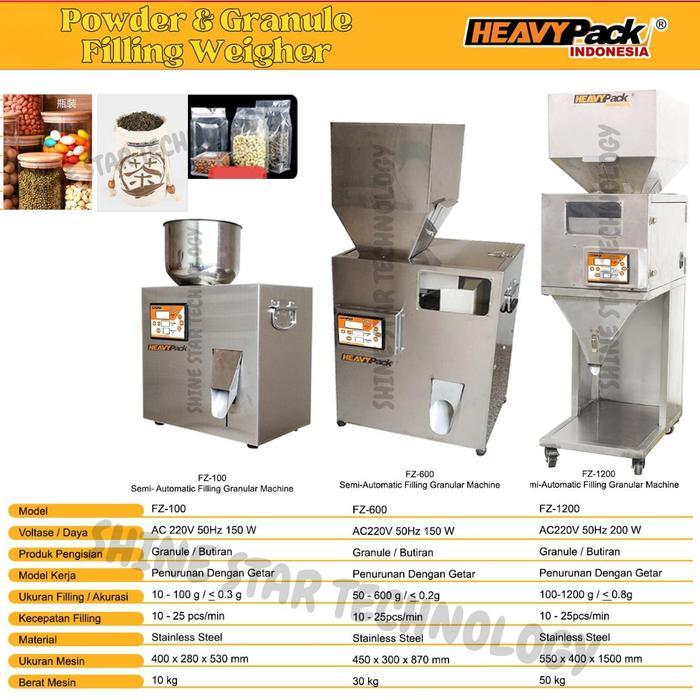 Mesin Filling Powder Granule Weigher FZ-100 FZ-600 FZ-1200 HEAVYPACK