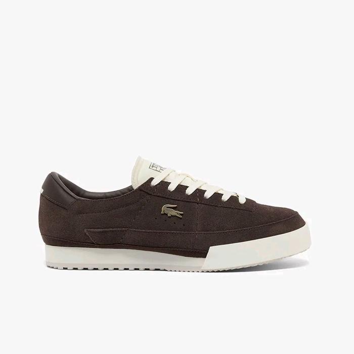 LACOSTE Men’s Sneakers Shoes Aura Sepatu Sneaker Pria Original - Chocolate
