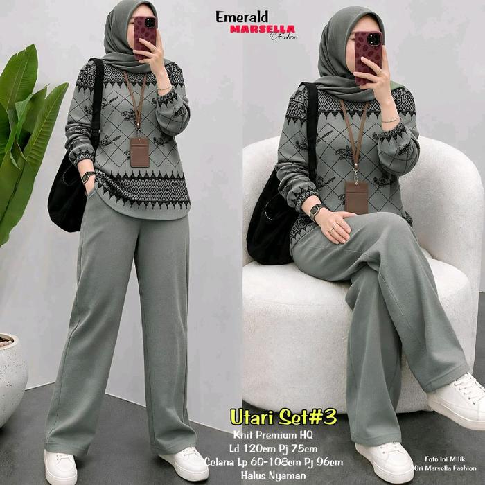 UTARI SET • SETELAN PAKAIAN CELANA TUNIK MURAH • MARSELA