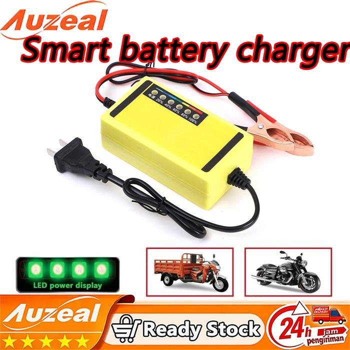 Charger Aki 12V 2A - Charging Cepat untuk Battery Basah & Kering - dengan LED Display - untuk Aki Mo