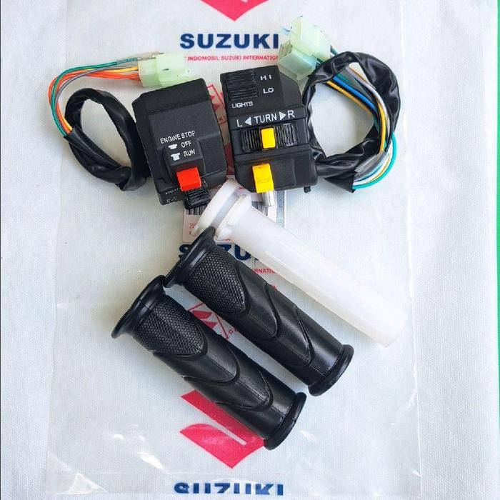 HOLDER SAKLAR KIRI KANAN SIZUKI SATRIA 2 TAK HIU LUMBA TORNADO SHOGUN OLD SMASH HOLDER LENGKAP GRIP 