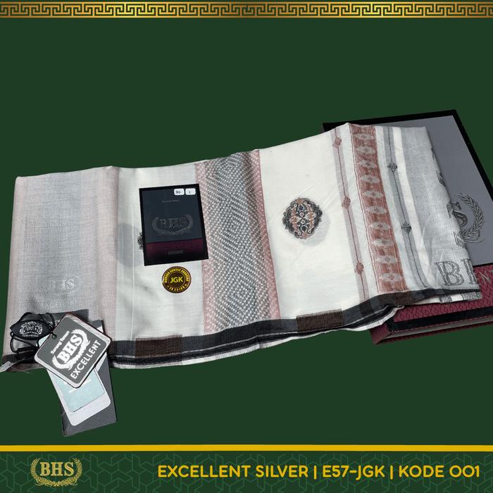Sarung BHS Excellent SILVER Motif E57 JGK Jacquard Gunung Karakatau Bahan Mercerized Cotton Halus da