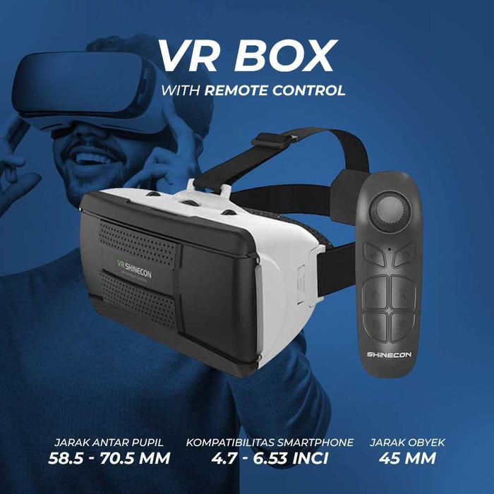VR Box Virtual Reality 3d + Remote Original Vr Box Game Plus Remote Control VR Box Shinecon Vr Box M