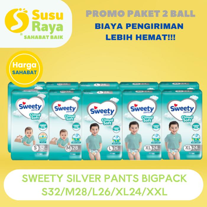 New 2 Ball Sweety Silver Nbs40/S38/M30/L28/Xl26/Xxl24