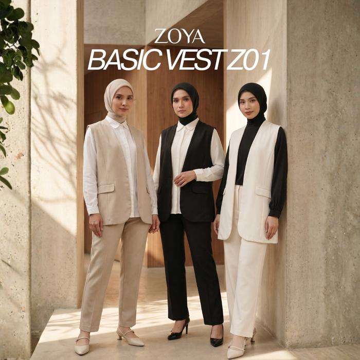 Zoya Basic Vest BV-Z01  Vest Outer Wanita Bahan Poly Twill Zoya Ujung Berung