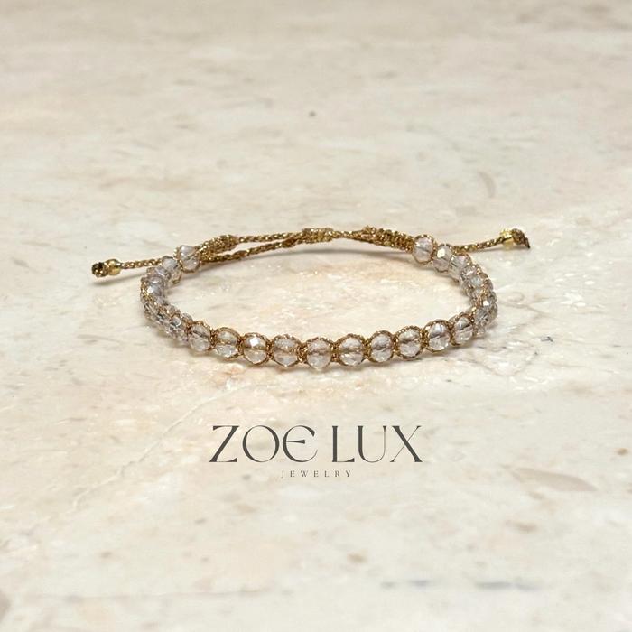 Clear Quartz - Crystal Macrame Bracelet || Zoe Lux