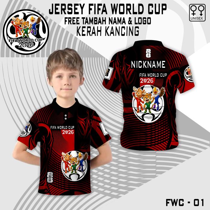 Polo kaos jersey pildun 2026 baju bola anak free custom