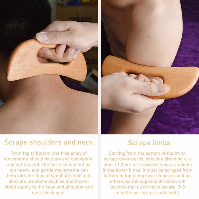 Face & Body Massager Guasha Guasa Kayu Massager Scraping untuk Terapi Akupunktur Spa