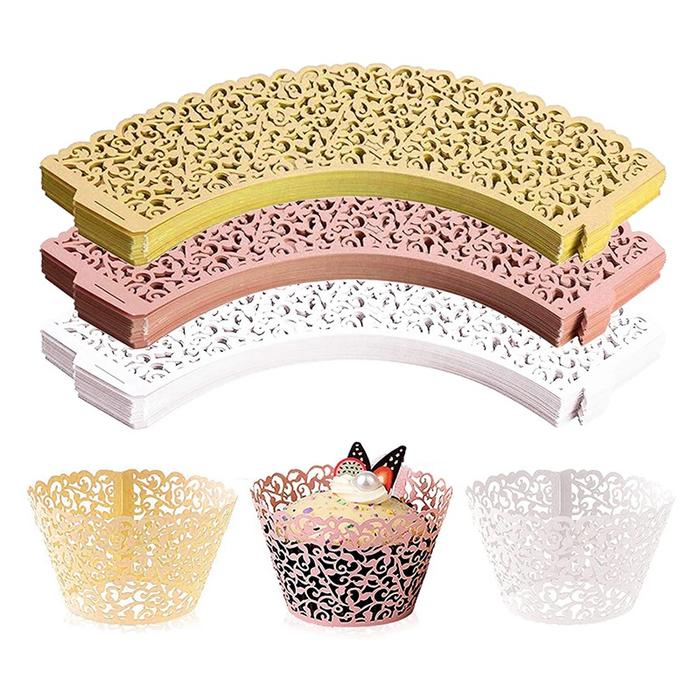 150Pcs White Cupcake Wrappers Lace Cupcake Liners Cupcake Papers