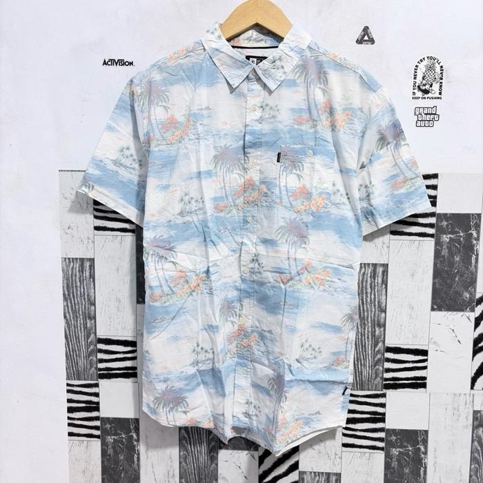 Kemeja pantai Ripcurl lengan pendek motif Full Print