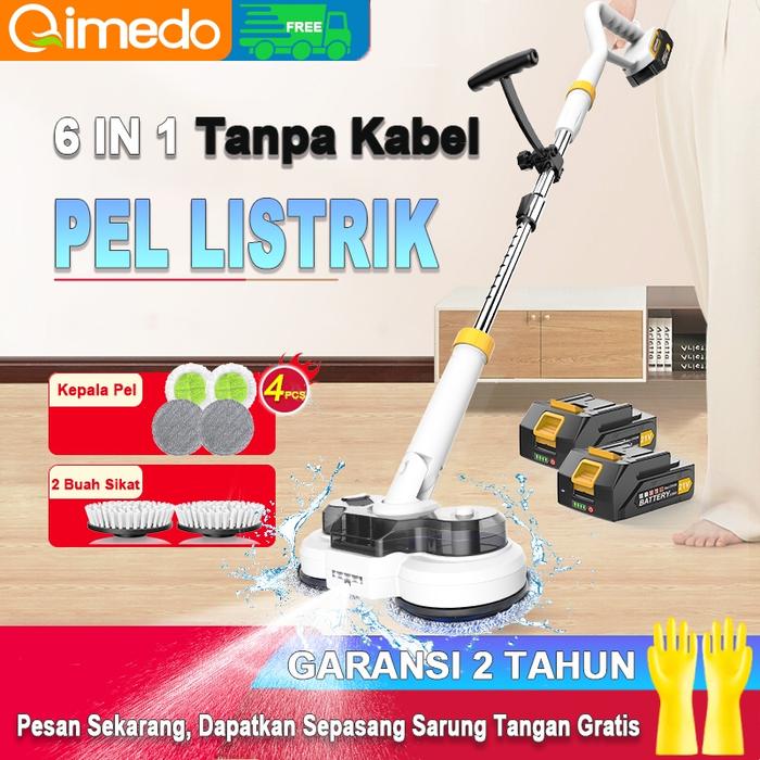 Pel Lantai Listrik Tanpa Kabel Pel Lantai Listrik yang Dapat Diisi Ulang Sikat Pembersih Cordless Li