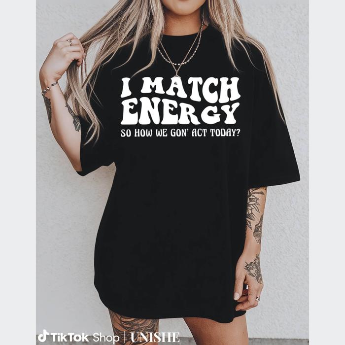 Casual Women's Graphic Tee Featuring 'I'm Full of Energy - What Now?' Text, Comfortable Cotton