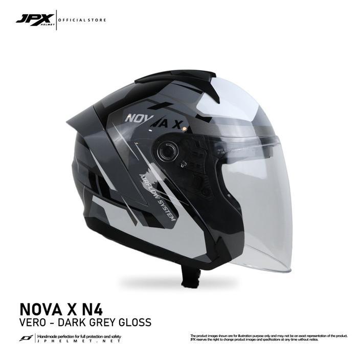 BERMUTU Helm Half Face Pria Wanita Harian Double Visor Motor SNI DOT Tebal Nyaman JPX NOVA X Motif V