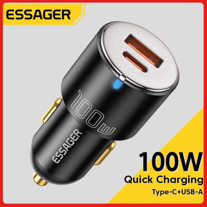 Essager 100W Car Charger Fast Charging Quick Charger QC 3.0