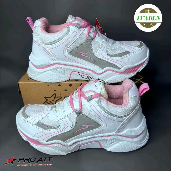 sepatu pro ATT LJX 21 putih Merah M 37-40 Casual Sneakers Wanita Sport Kasual