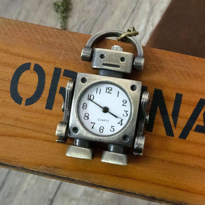 IMPORT FASHIONABLE AND COOL ROBOT QUARTZ POCKET WATCH WITH ARABIC NUMERALS CIRCULAR DIAL AS A SOUVEN