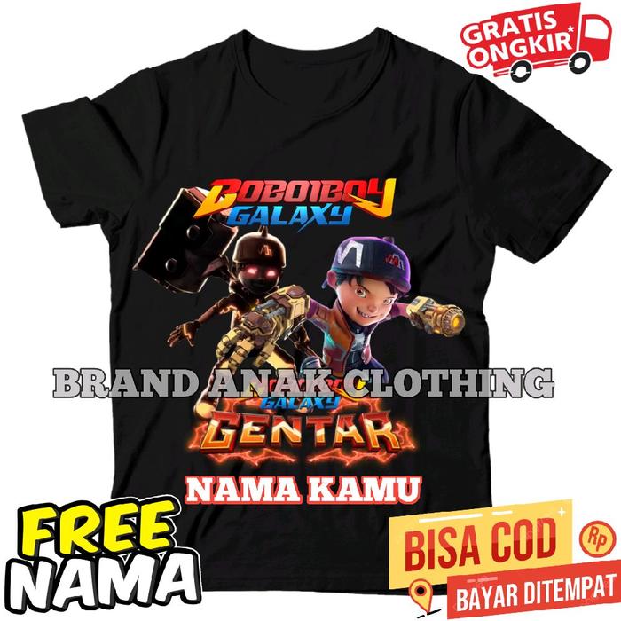 GRATIS NAMA BAJU KAOS ANAK ANAK BOBOIBOY GENTAR NEW Pakaian Anak Baju Boboiboy Gentar New Limited Ed